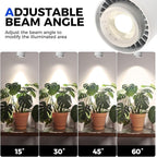 Barrina TR40a Track LED Grow Lights for Indoor Plants, 15°-60° Adjustable Beam Angle, 40W 4000K Wall Mounted Plant Light, Full Spectrum Ceiling LED Growing Lamps with Timer, White Cover, 1-Pack