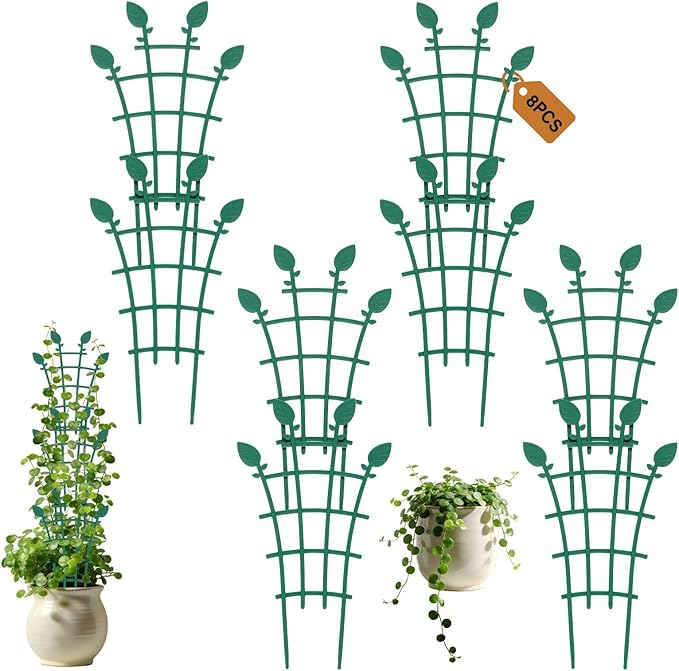 Small Trellis for Potted Plants, Stackable Plant Trellis Indoor Outdoor Climbing Plant Support for Pothos Hoya Vine Ivy Houseplants Flower (8)