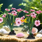 POPETPOP Aquarium Artificial Plastic Plants Decoration: 2pcs Aquarium Artificial Plants Decoration Ornament Fish Tank Hides Accessories