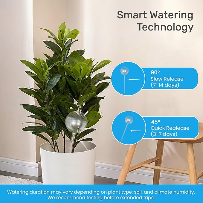 Little Green Leaf Automatic Plant Watering Globes, Self Watering Planter Inserts (Set of 10) | Clear Plastic Bulbs | 6 × 300ml + 4 × 70ml | Indoor & Outdoor Use