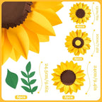 PAPER JAZZ Sunflower Paper Flower Decoration for Wall,3D Gaint Flower Wall Decor | Large Yellow Sunflowers for Bulletin Board Kitchen Living Room for Baby Shower,Nursery Room.