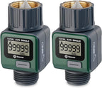 Geevon Garden Hose Water Flow Meter with Brass Inlet Metal Thread, High Accuracy & IPX6 Waterproof for Outdoor Garden Watering, RV Water Tank Filling, Lawn Sprinkler, and Nozzle Sprayer (1 Pack)