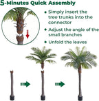 6FT Artificial Coconut Palm Set of 2, Faux Coconut Silk Palm Tree, Tropical Fake Trees for Indoor Outdoor, Large Sago Palm Plant for Home Office Garden Patio Poolside Backyard