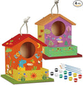 Bird House Kits for Kids Ages 4-8, Wooden DIY Birdhouse Kit, Outdoor Woodworking Crafts Freestyle Painting, Bird Houses for Outside with Paints & Brushes, Boy Girl Gift Christmas (2Pcs)