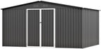 12 x 10FT Dark Grey Outdoor Storage Shed, Metal Waterproof Shed Garden Tool Shed with Door and Lock Outdoor Storage,All-Weather Shelter for Bike, Gardening Tools, Lawn Mowers
