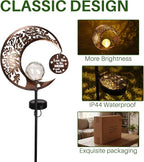 MEBRUDY Solar Garden Decor Lights with Tag, Moon Solar Light Waterproof Outdoor Decor for Yard, Lawn, Patio, Pathway, Garden Gifts for Mother, Grandma, Women