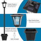 Derynome 72" Solar Lights Outdoor, 6000K Waterproof Solar Post Lamp Ligts with Planter, Dusk to Dawn Garden Lights for Backyard, Pathway, Patio,Lawn, Driveway Decor