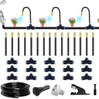 49.21Ft Drip Irrigation Kit Automatic Drip Irrigation System, 360° Bendable Garden Irrigation System, Garden Watering System Adjustable Bendable Nozzle Copper Sprayer System for Garden Yard