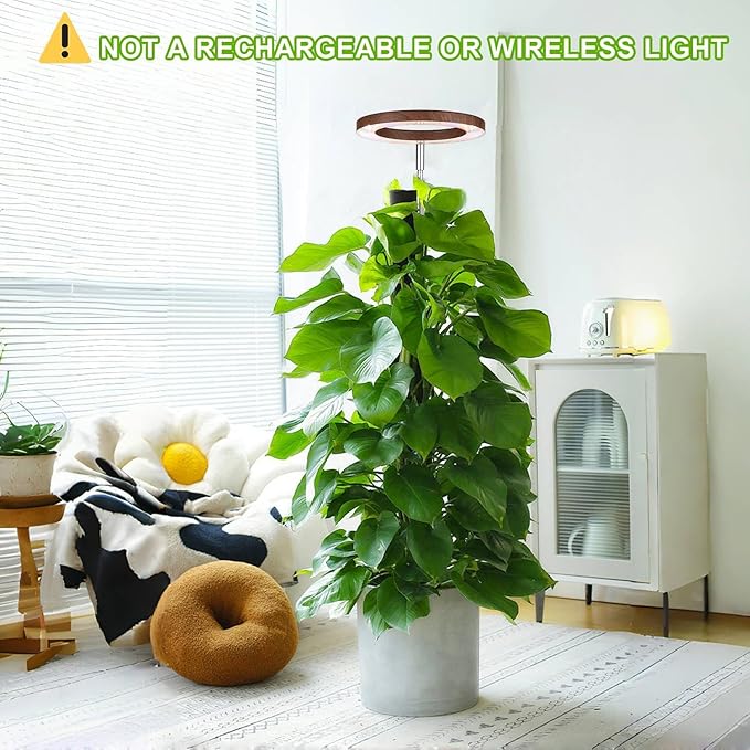 yadoker Plant Grow Light, LED Growing Light Full Spectrum for Indoor Plants, Paired with a Soil Tester,Height Adjustable, Automatic Timer, 5V Low Safe Voltage,Idea for Large Plant Light