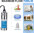 ECO-WORTHY 24V Solar Water Pump Kit, Large Flow 3.2GPM, 2pcs 100 Watts Solar Panel + Submersible Well Pump + 20A Controller + 16ft Cables for Off-grid Irrigation,Garden Camping