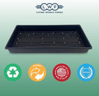 10 Plant Growing Trays (WITH Drain Holes) - 20" x 10" - Perfect Garden Seed Starter Grow Trays: For Seedlings, Indoor Gardening, Growing Microgreens, Wheatgrass & More - Soil or Hydroponic