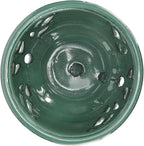 W&W Orchid Pot with Holes and Saucer for Repotting, Green, 6.5"