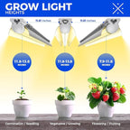 Barrina T8 Grow Light, 252W(6 x 42W, 1400W Equivalent), Full Spectrum, LED Grow Light Strips, T8 Integrated Growing Lamp Fixture, Grow Shop Light, with ON/Off Switch, 4FT 6 Packs, Yellow