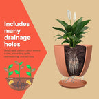 Planter Pots with Drainage Holes - Lightweight, Durable, and Space-Saving Pots for Indoor and Outdoor - Versatile Functionality, Simple Modern Design, Set of 20 Plastic Planter Pots - Terracotta