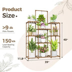 Bamworld Plant Shelf Indoor Outdoor Large Plant Shelf Tall Hanging Plant Holder Wood Flower Stand for Window Living Room Garden Balcony Home Decor Flower Patio 3 Tiers