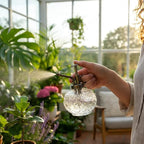 OFFIDIX Plant Mister, 300ML Vintage Glass Spray Bottle with Plastic Top Pump, Small Decorative Spritzer Watering Can for Indoor Outdoor House Plants (Transparent)