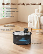 Battery Operated Cat Water Fountain: Wireless Pet Fountain with Filter | 108oz/3.2L Cordless Cat Dispenser with Motion Sensor Rechargeable Automatic Drinking Fountains for Cats Indoor -Plastic model