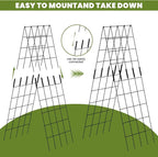 Cucumber Trellis 2 Pack, 59" H Foldable A-Frame Garden Trellis for Raised Bed Garden Grow Support with Plant Support Clips, Twist Ties for Cucumber,Tomato, Climbing Plants and Flowers