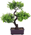 Cabilock Artificial Bonsai Tree, Fake Potted Bonsai Plants Decoration, Desktop Realistic Welcoming Pine Ornament for Home Office Entryway Chests Decor, Red (Green)