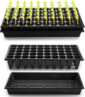 RooTrimmer 10 Pack 1020 Trays and 10 Pack 3.5" Deep 50 Cell Seed Starter Trays, 20" x 10" - Durable Plastic Nursery Flats for Microgreens, Seedling,Seed Germination & Plant Propagation (10 Set)