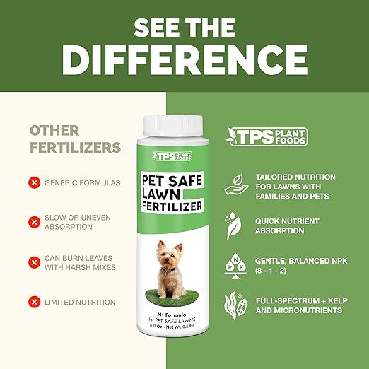Pet Safe Lawn Fertilizer – Liquid Lawn Food for Greener Grass, Stronger Root Development & Safer Family Lawn Care, 8 oz