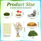 Jumping Spider Enclosure with Habitat Mini Figurines Set Acrylic Terrarium Habitat Mini Jumping Spider House Decorations for Tarantulas Snail Mantis Small Reptiles(Side Door)