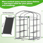 Abimars Walk-in Greenhouse with Height-Adjustable Shelves, Heavy Duty Green House for Outdoors/Indoors, Heavy-Duty Steel Frame & Thickened PVC Cover, 82"x57"x55.5", Black