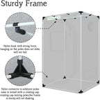 zazzy Grow Tent, 24"x36"x60" Hydroponic Grow Room Reflective Mylar Grow Tent with Window & Floor Tray for Indoor Plant Growing