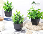 Der Rose Set of 4 Pack Small Fake Plants Mini Artificial Faux Plants Indoor for Bathroom Farmhouse Room Table Decor
