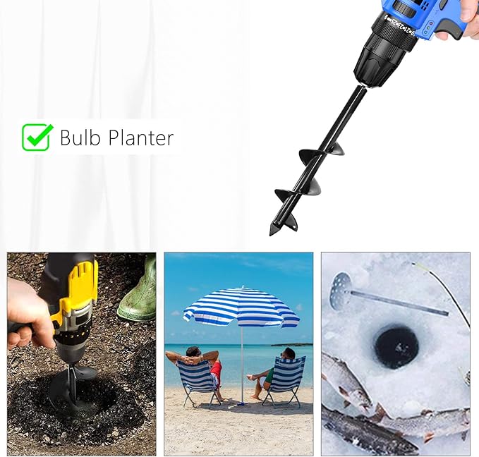 Bulb Planter Tool,Auger Drill Bit for Planting 3.15x11.81 Inch Suitable for 3/8”Hex Drive Drill