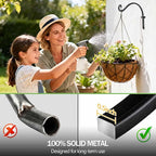 Lifyzoon Hanging Plant Brackets Outdoor: 2 Pack 12 Inch Metal Plant Hangers Wall Hooks - Can Hold 50 Lbs Heavy Duty Outdoor Hooks for Hanging Bird Feeders, Flower Baskets, Lanterns, Wind Chimes