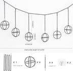 6 Set Air Plants Hanging Holders Black Metal Himmeli Decor Modern Geometric Airplants Planter Air Fern Plants Hanger for for Home for Plant Lovers