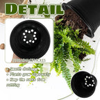OJYUDD 120 Pcs 0.5 Gallon Black Plastic Plant Nursery Pots,Plant Seedling Pots with Drainage Holes,Black Flower Planting Container for Seedlings Transplanting,Planting,Succulent