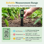 3-in-1 Soil Moisture Meter, Digital Plant Water Meter, Temperature & Sunlight Intensity Sensor, LCD Display Soil Tester for Gardening, Farming, Plant Care, Indoor & Outdoor Plants（Green）