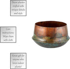 47th & Main Rustic Finished Planter/Pot, 7" Diameter, Copper/Blue