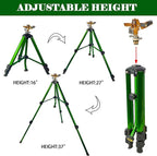 LIULO TOOL Impact Sprinkler on Tripod Base, Tripod Sprinklers with Head, 360 Degree Large Area Irrigation with Extension Legs Flip Locks, Heavy Duty 3/4" Connector for Lawn Yard Garden