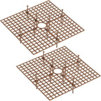 2PCS 12 Inch Square Plastic Plant Pot Covers with Non‑Slip Stakes, Cuttable Animal Protection for Indoor & Outdoor Flower Pots