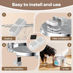 GROOKPET Dog Water Fountain Filters: 16 Dog Fountain Filters - Pet Water Fountain Filters Replacement - Including 8 Filters + 8 Sponges - Suitable for GROOKPET Dog Water Fountain for Large Dogs