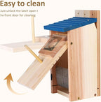 Bird Houses for Outside 2Pack with Copper Guard,Thicken Wooden Bluebird House Clearance Garden Country Cottages, Nesting Box for Finch Swallow Wren Chickadee Wild Bird Supplies, Easy to Assemble