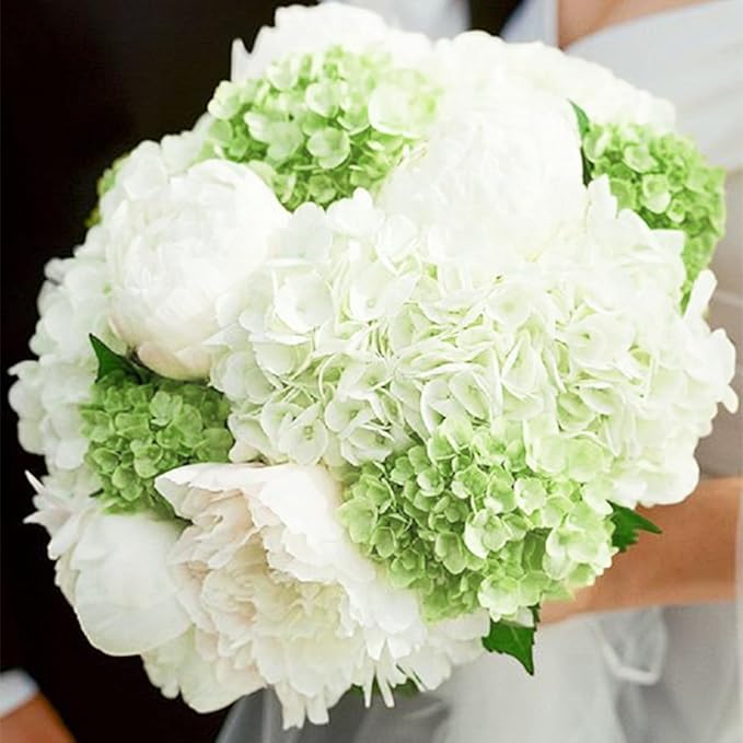 Coferset Light Green Hydrangea Artificial Flowers 3pcs Lifelike Faux Hydrangea Real TouchArtificial Flowers for Outdoors Home Wedding Christmas Office Party Living Room Decoration,22inch