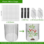 30Pcs Round Plant Protector from Animals, 10 Pack 12'' x 12'' Reusable Metal Plant Cages, Wire Mesh Garden Cloches to Keep Rabbits, Squirrels and Chicken Out and Protection Vegetables Flowers Shrubs