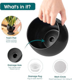vancasso 3-Pack Ceramic Plant Pots, 3.7/4.8/6.2 Inch Indoor Planters with Saucers & Drainage Hole Planter pots for Indoor Plants and Flower, Black