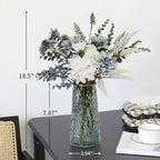 Leftover Fake Flowers in Vase,Faux Flowers in Vase,Table Centerpieces for Dining Room,Flower Centerpieces for Tables,Artificial Flowers,Kitchen Decor,Coffee Table Decor