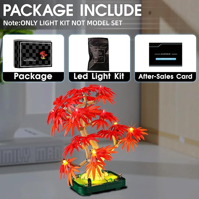 LED Light for Lego 10348 Japanese Red-Maple Bonsai Tree Set, Light Kit Compatible with Lego 10348 Building Blocks Model, Not Included The Model Set