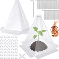 40 Pieces Garden Cloches for Plants, Reusable Plastic Plant Seedling Protector with 80 Ground Securing Peg, Transparent Bell Jar Cloches to Protect Plants from Birds, Slugs, sun, Frost, Freeze Weather
