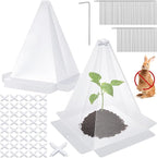 40 Pieces Garden Cloches for Plants, Reusable Plastic Plant Seedling Protector with 80 Ground Securing Peg, Transparent Bell Jar Cloches to Protect Plants from Birds, Slugs, sun, Frost, Freeze Weather