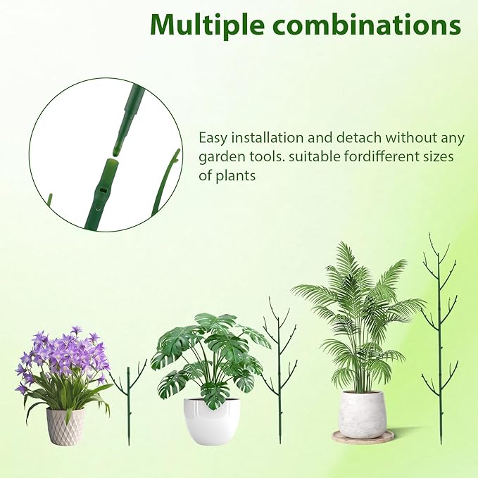 PERSZEN 6 Pack Stackable Monstera Plant Support, Plant Stakes for Indoor and Outdoor Plants Use, Garden Stakes for Climbing and Potted Plants, Pothos, Philodendron