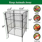 8 Pack Plant Protectors from Animals, 32Pcs DIY Plant Cages 12.6"x12.6"x16", Chicken Wire Garden Animal Barrier, Keep Rabbits & Chipmunks Out for Vegetables, Shrubs & New Plants