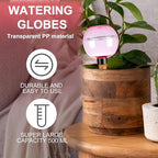 2 Pack Self Watering Globes 17oz Large Plant Watering Globes Top Fill, Self Water Planter Insert Indoor/Outdoor Plastic Water Bulbs Slow Release Terracotta for Plants, Pink
