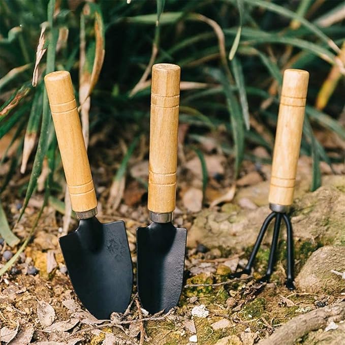 3PCS Mini Garden Tools Sets Durable Gardening Hand Tool Ergonomic & Rust Resistant for Women Kid Men Gardener